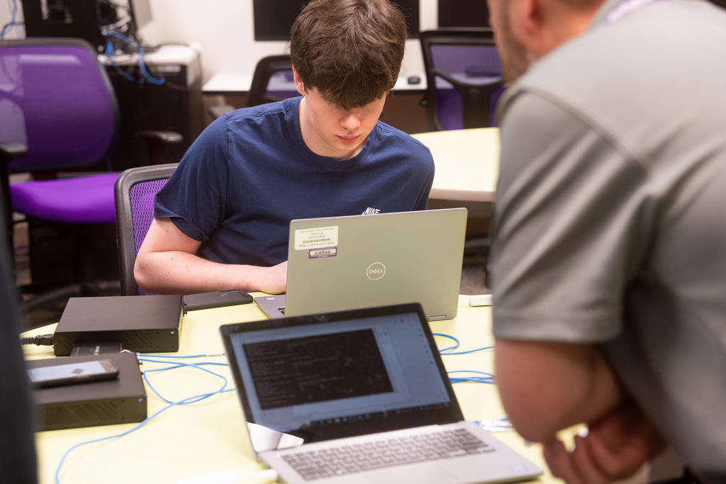 Cyber security student studying for COMPTIAA+ test