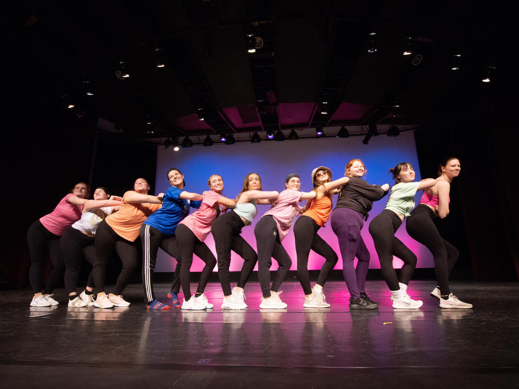 Dance team posing at end of performance