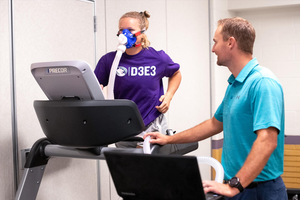 Exercise Science student taking a V02-Max Test