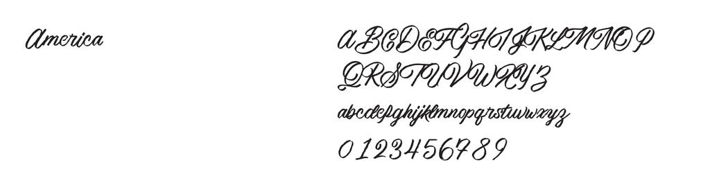 Font sample: America