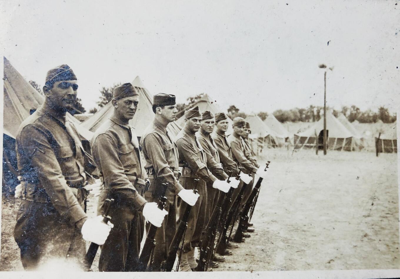 Military funeral of private Good of Peabody.  Serchio, Engel, Coney, Vinig, Mental, Bensen Row